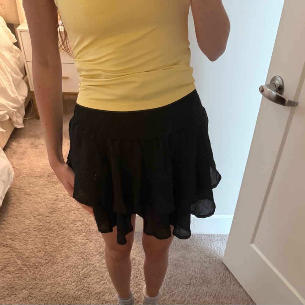 Elegant Black Ruffled Skirt